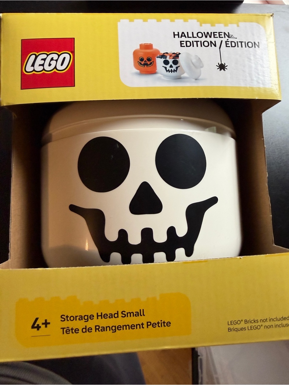 NEW Lego Small Storage Head Halloween Spooky Stackable Skeleton White